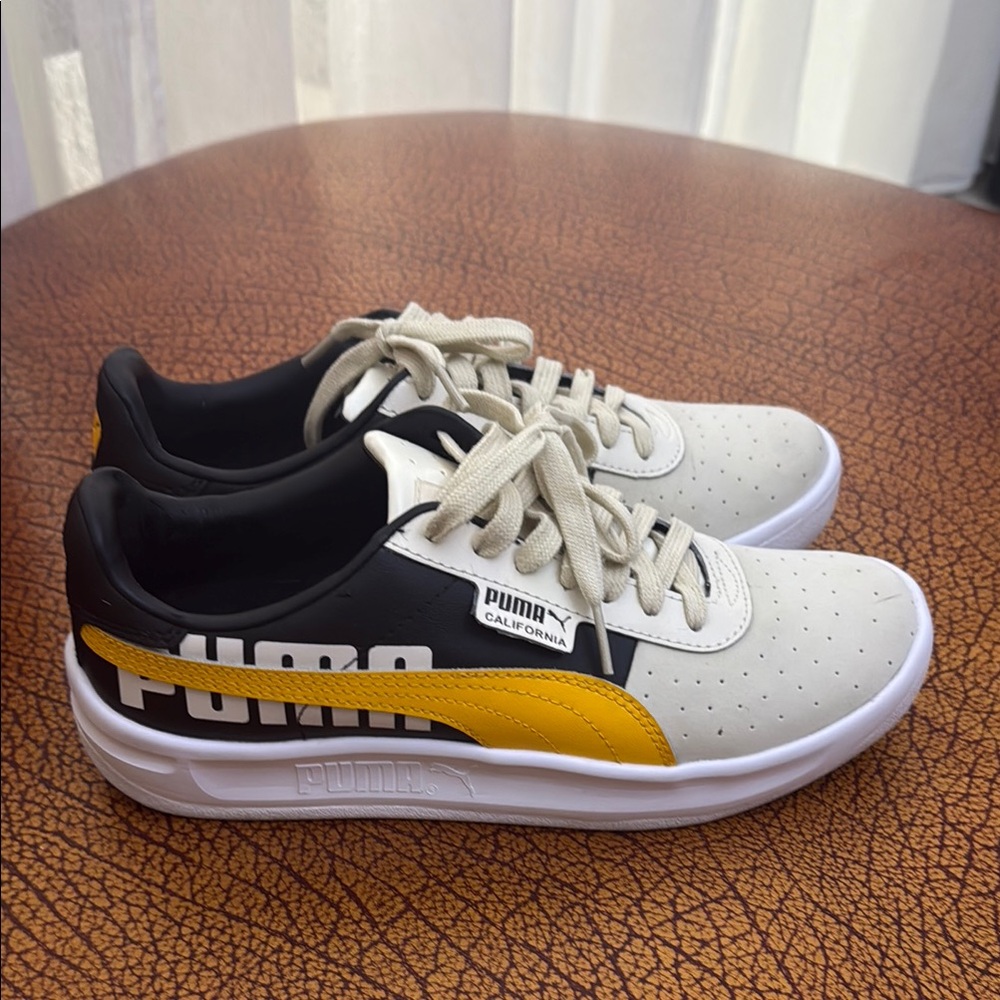 Puma California Tol Logo Off White & Yellow Sneakers 9